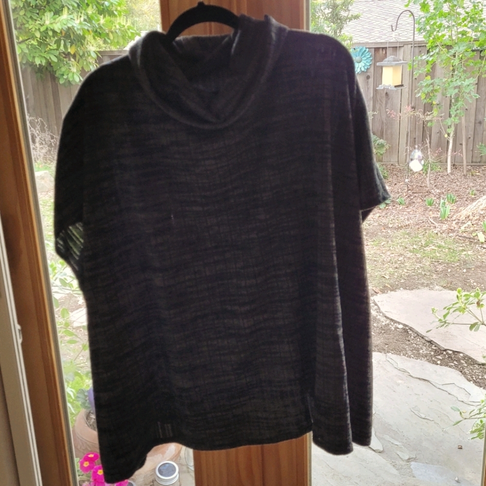 Gray Turtleneck Poncho
